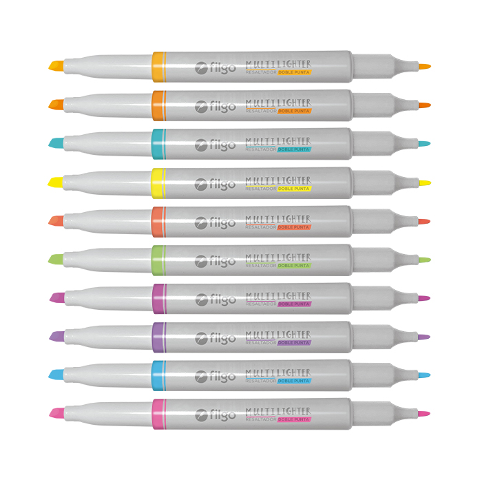 Resaltadores Filgo  multilighter doble punta x10