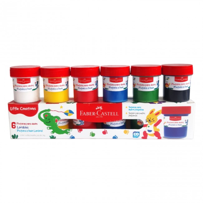 PINTURA PARA DEDO FABER CASTELL LITTLE CREATIVES X6