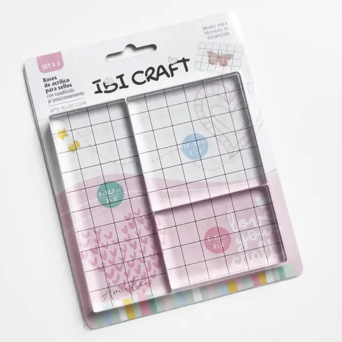 BASES ACRILICAS PARA SELLOS SILICONADOS IBI CRAFT. SET X3