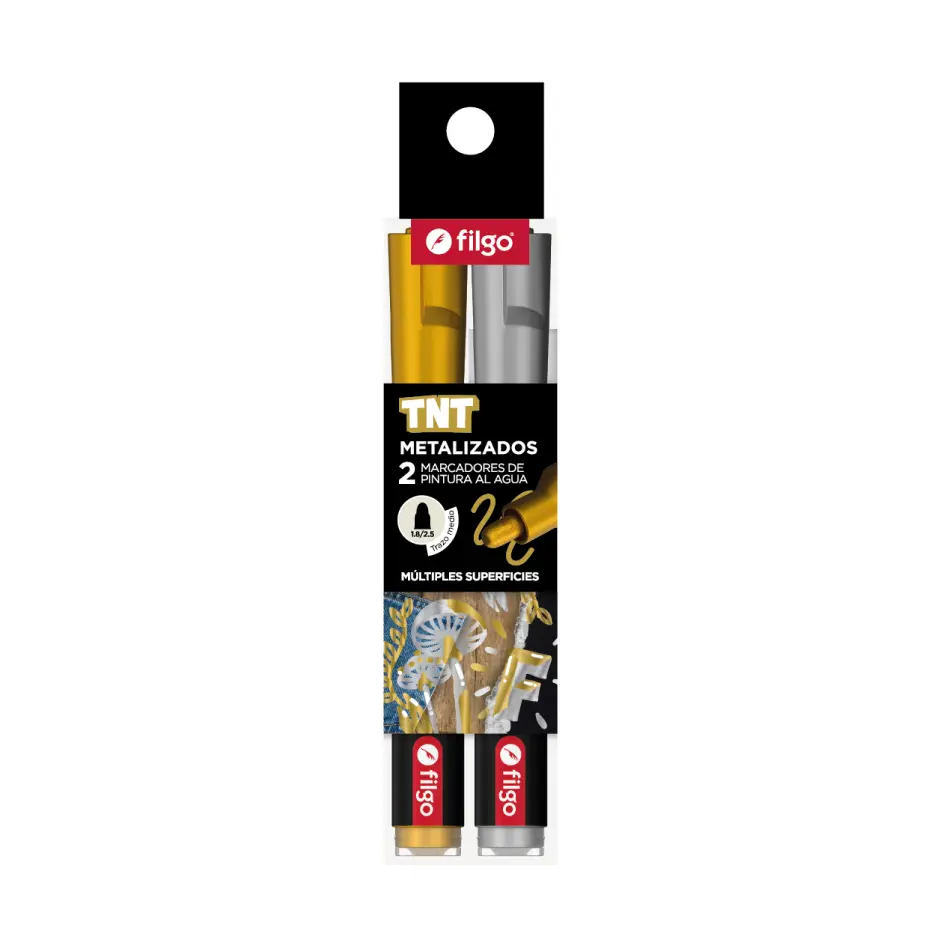 FILGO MARCADOR ACRILICO TNT 3.0 ESTUCHE METALIZADO X2
