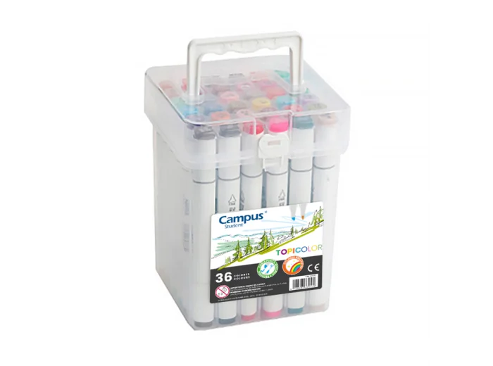 MARCADORES CAMPUS UNIVERSITY TOPICOLOR DOBLE PUNTA. CAJA X36