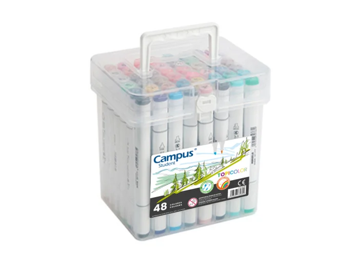 MARCADORES CAMPUS UNIVERSITY TOPICOLOR DOBLE PUNTA. CAJA X48