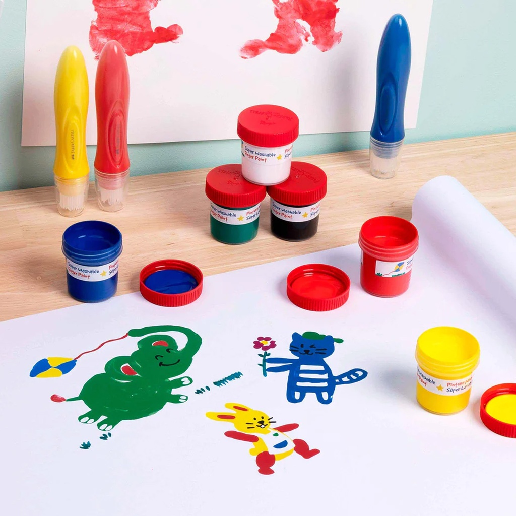 PINTURA PARA DEDO FABER CASTELL LITTLE CREATIVES X6