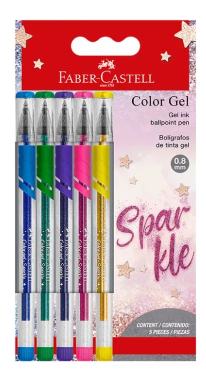 BOLIGRAFO FABER CASTELL Trilux gel sparkle x5