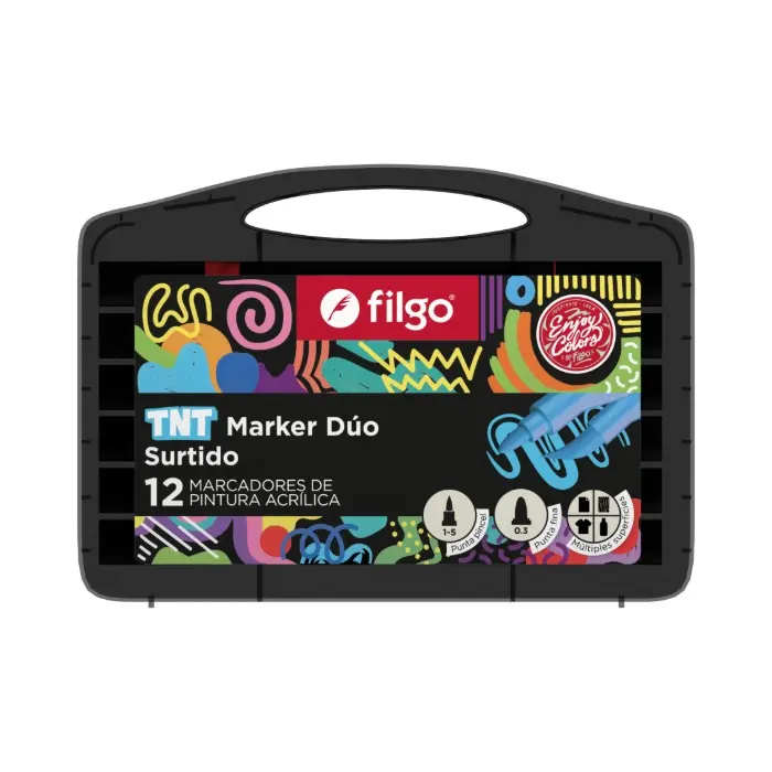 FILGO MARCADOR TNT DUO MARKET ESTUCHE PLASTICO X12