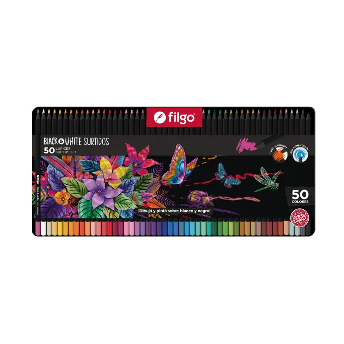 FILGO COLORES RESINA BLACK & WHITE ESTUCHE LATA X50