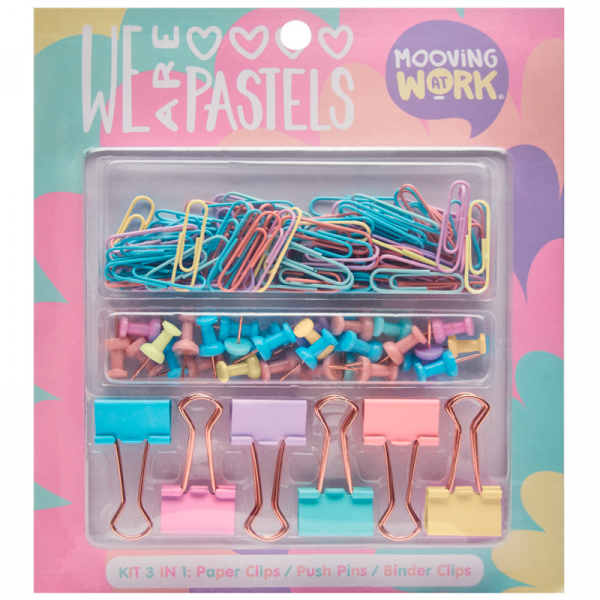 Set de escritorio MOOVING PASTEL. x3 Artículos