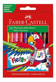 Marcadores Faber Castell finos x12 (CAJA)