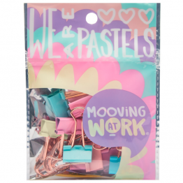 APRIETAPAPELES MOOVING PASTEL 25MM X6 UNI