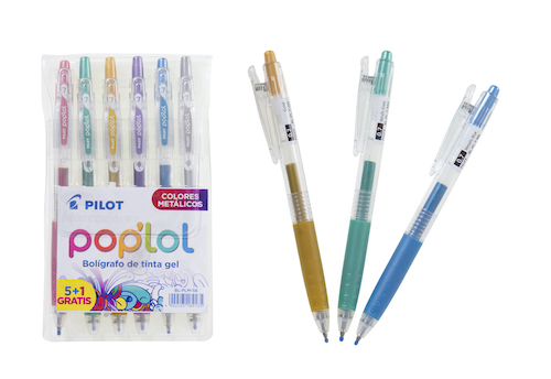 BOLIGRAFO POP LOL x6. COLORES PASTEL. COLORES METALIZADOS