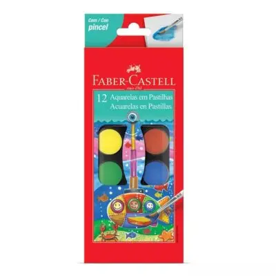 [1662] Acuarelas Faber Castell. 12 colores + Pincel