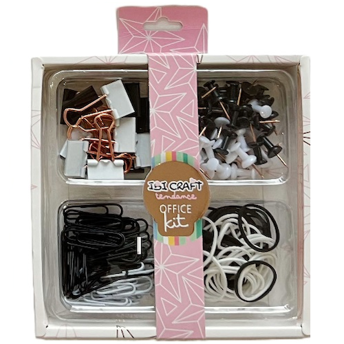 SET DE ESCRITORIO IBI CRAFT TENDANCE. OFFICE KIT BLANCO Y NEGRO