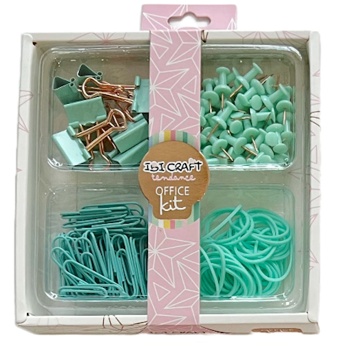 SET DE ESCRITORIO IBI CRAFT TENDANCE. OFFICE KIT VERDE PASTEL