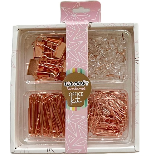 SET DE ESCRITORIO IBI CRAFT TENDANCE. OFFICE KIT ROSA METALICO