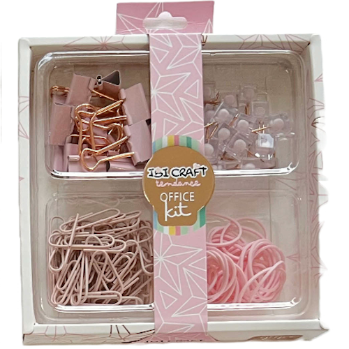 SET DE ESCRITORIO IBI CRAFT TENDANCE. OFFICE KIT ROSA PASTEL