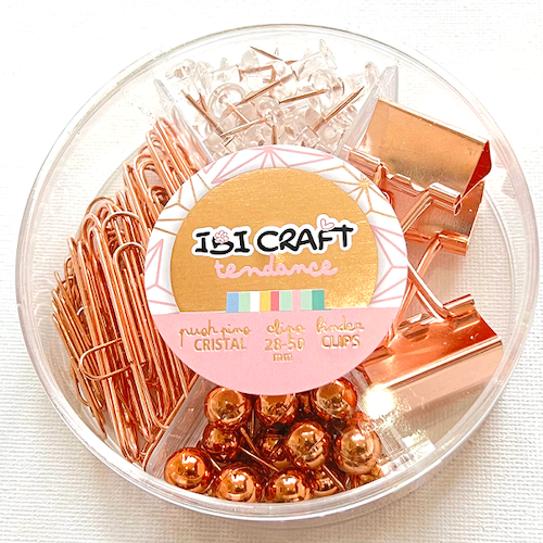 SET DE ESCRITORIO REDONDO IBI CRAFT TENDANCE. ROSA METALICO