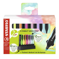 RESALTADOR STABILO GREEN BOSS X8 DESKSET