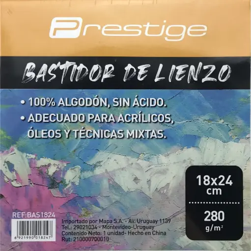 bastidor18x24 cm PRESTIGE 100% ALGODÓN. 280gr