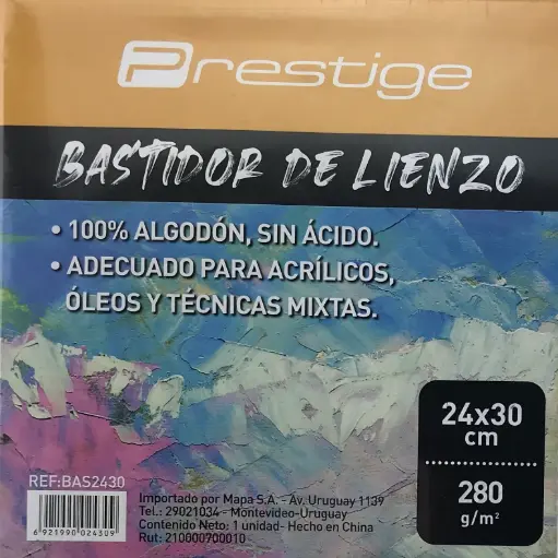 Bastidor 24x30cm. 280gr. PRESTIGE. 100% Algodón 