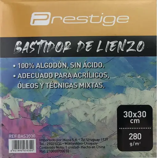 Bastidor 30x30cm. 280gr. PRESTIGE. 100% Algodón