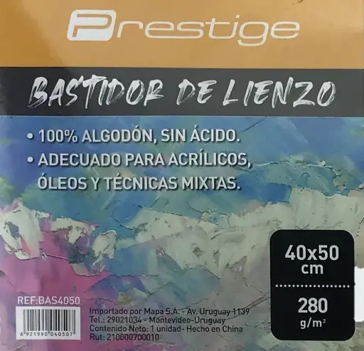 Bastidor 40x50cm. PRESTIGE. 100% Algodón