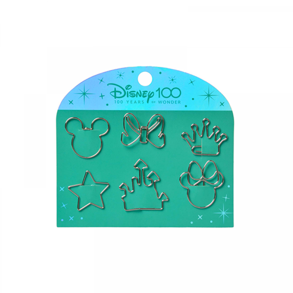 Cips metálicos con formas MOOVING MAW DISNEY 100. Blister x6 diseños
