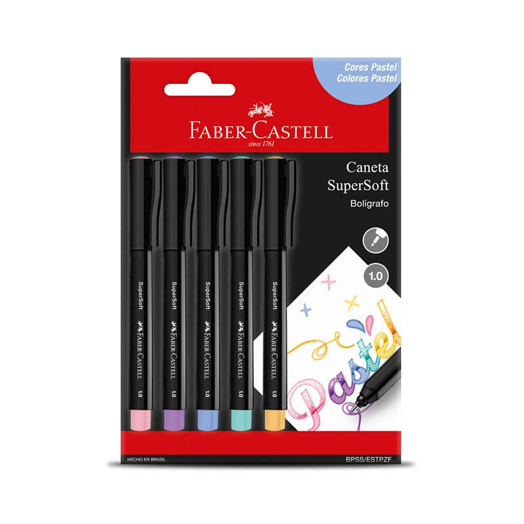 BOLIGRAFO FABER CASTELL SUPERSOFT PASTEL X5