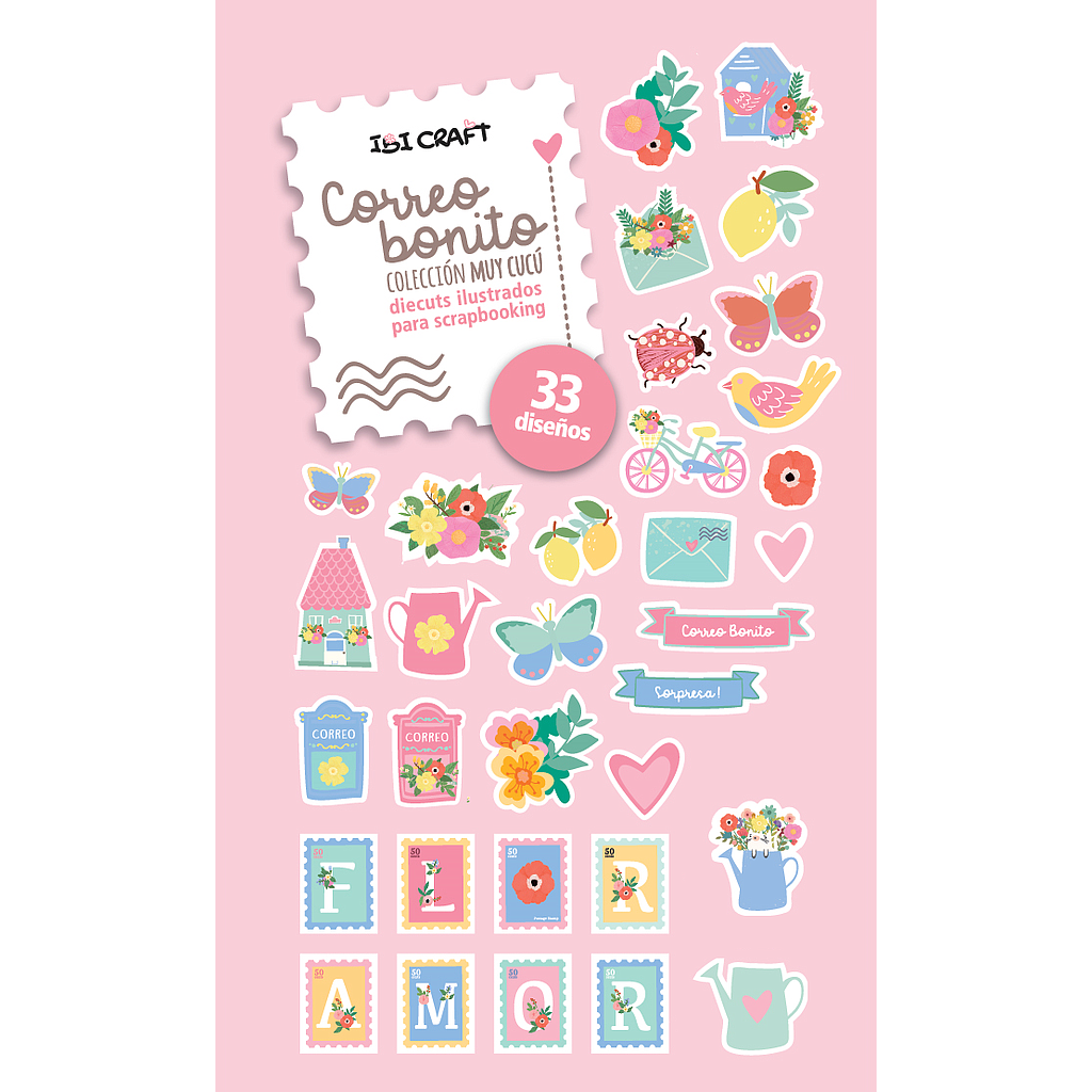 SET DE 33 TROQUELES IBI CRAFT. CORREO BONITO MUY CUCÚ