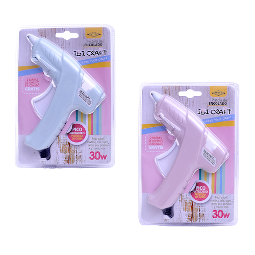 PISTOLA DE SILICONA IBI CRAFT. 30W. INCLUYE DOS BARRAS