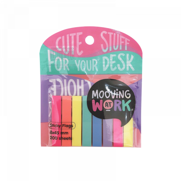 BANDERITAS ANGOSTAS DUO. MOOVING MAW MANIA. X8 COLORES