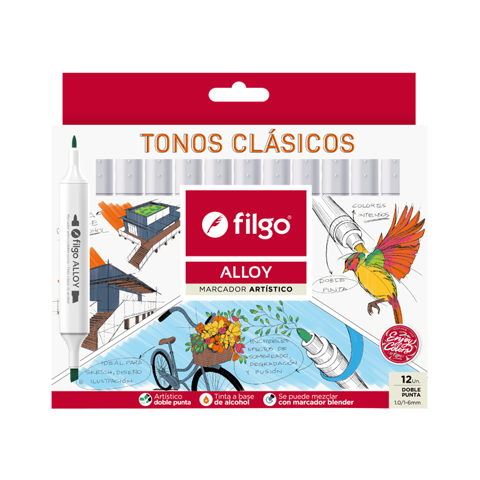 MARCADOR ARTISTICO FILGO ALLOY TONOS CLÁSICOS