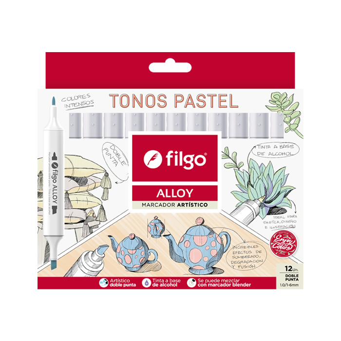MARCADOR ARTISTICO FILGO ALLOY TONOS PASTEL