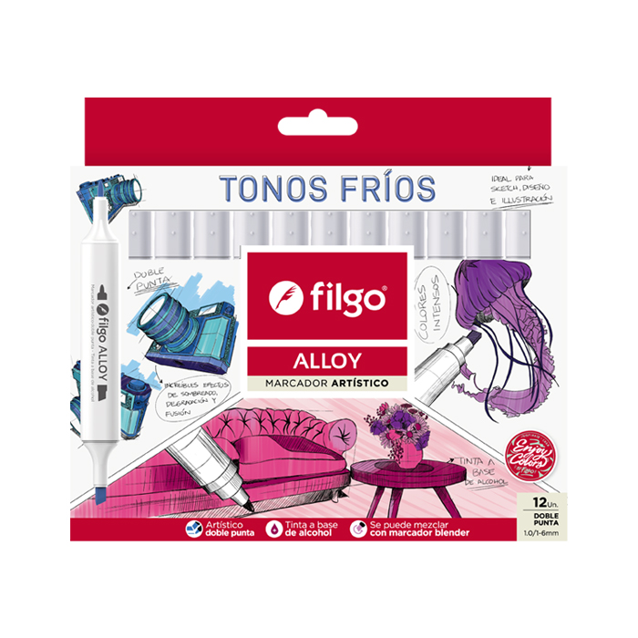 MARCADOR ARTISTICO FILGO ALLOY TONOS FRIOS