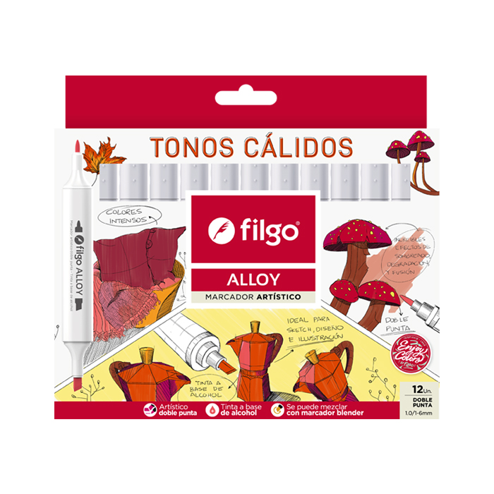 MARCADOR ARTISTICO FILGO ALLOY TONOS CÁLIDOS