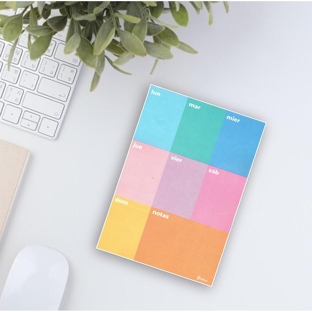 PLANNER SEMANAL ILUSTRA A5 - MULTICOLOR