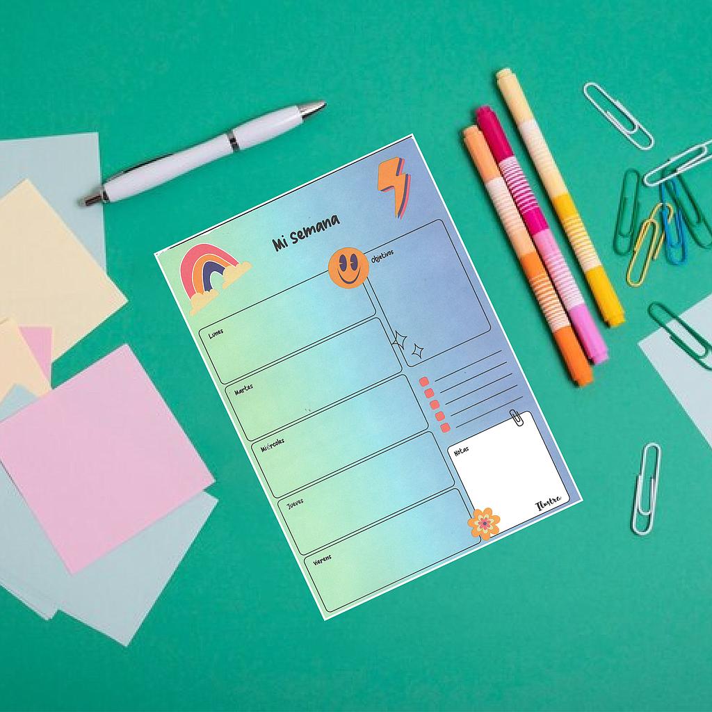 PLANNER SEMANAL ILUSTRA A5 - ARCOIRIS