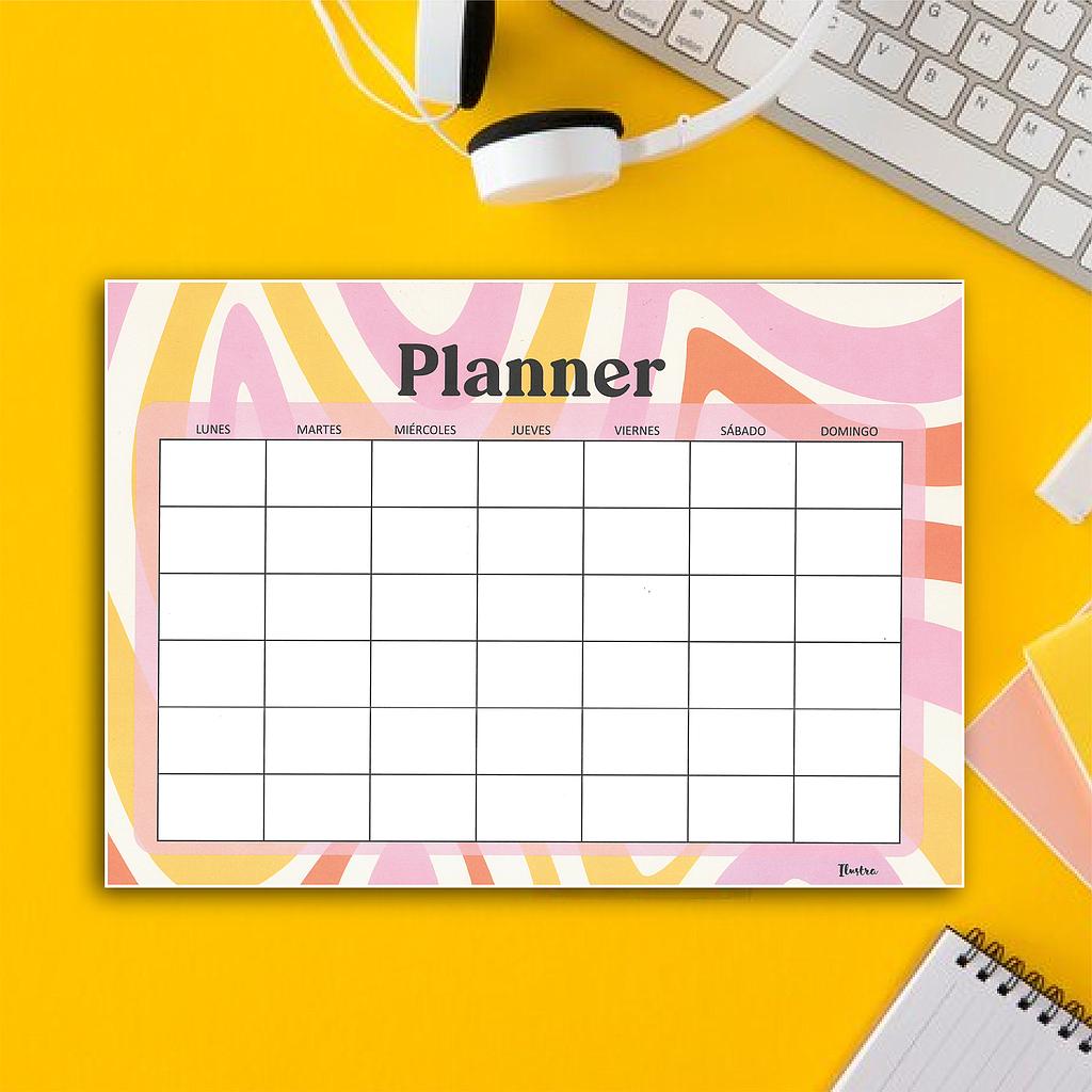 PLANNER SEMANAL ILUSTRA A4 - ONDAS