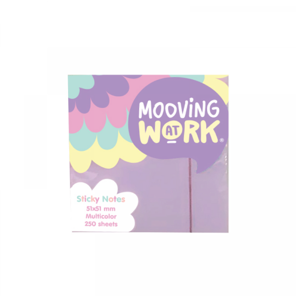 NOTAS AUTOADHESIVAS MOOVING MAW PASTEL MULTICOLOR. 5.1X5.1CM. X250HOJAS