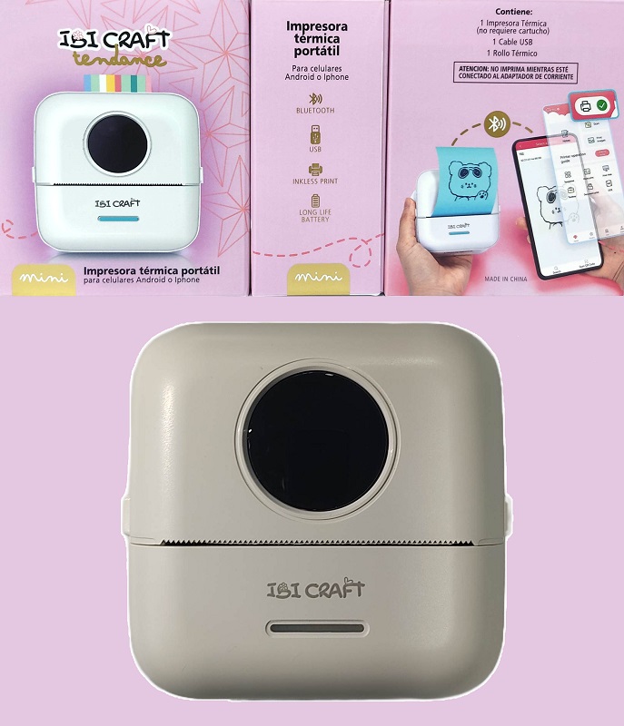 MINI IMPRESORA TÉRMICA PORTATIL IBI CRAFT C/ROLLO
