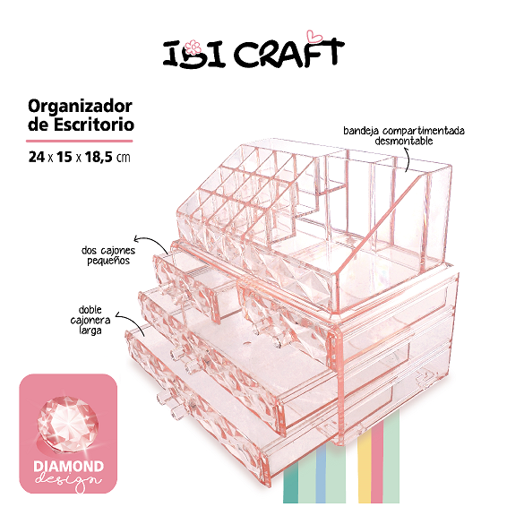 ORGANIZADOR ACRILICO DE ESCRITORIO IBI CRAFT