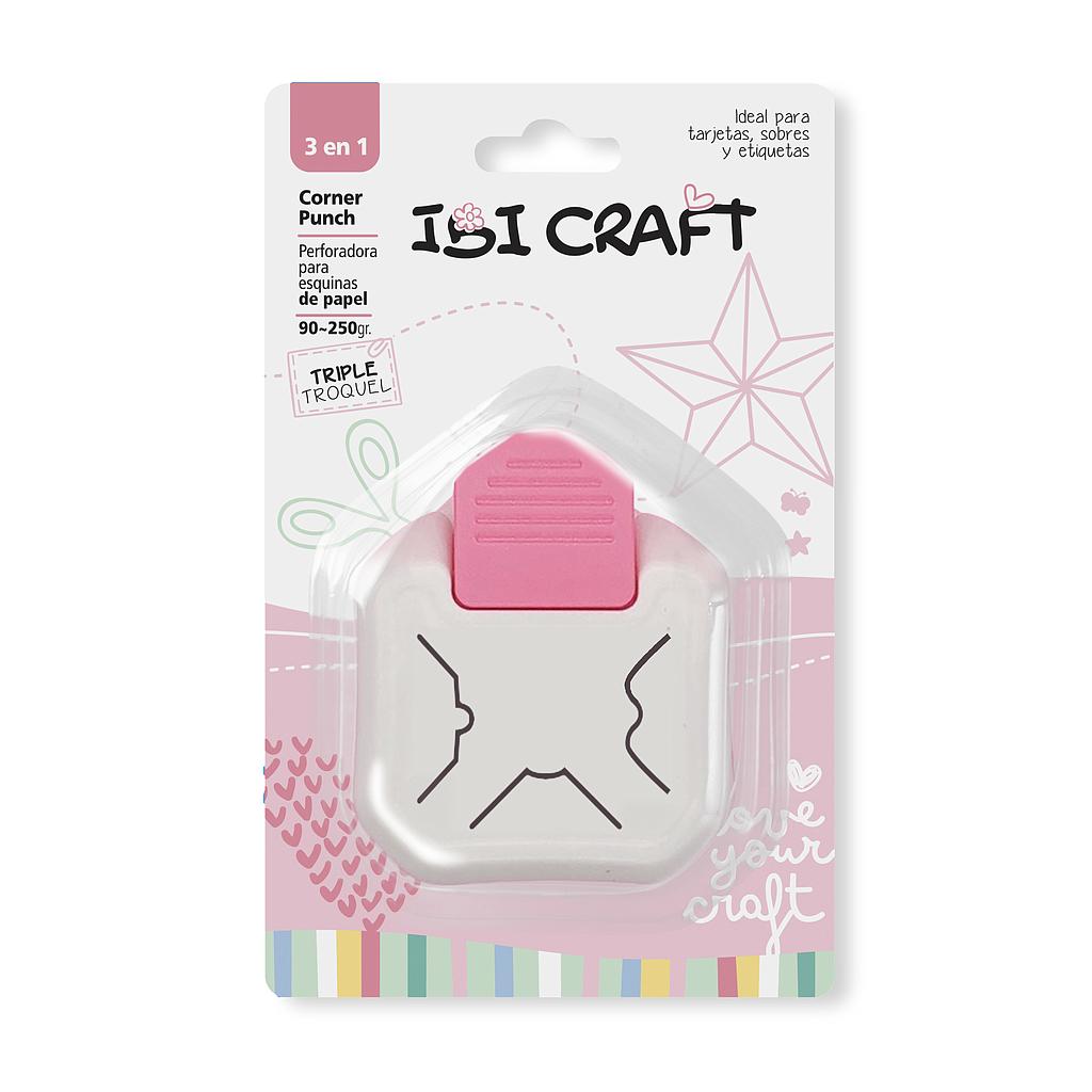 PERFORADORA DE ESQUINAS IBI CRAFT C/3 DIFERENTES APERTURAS DE CORTE DECORATIVAS