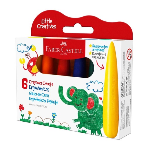 [2434] Crayon ergonómico cohete x6. Faber Castell Little creatives