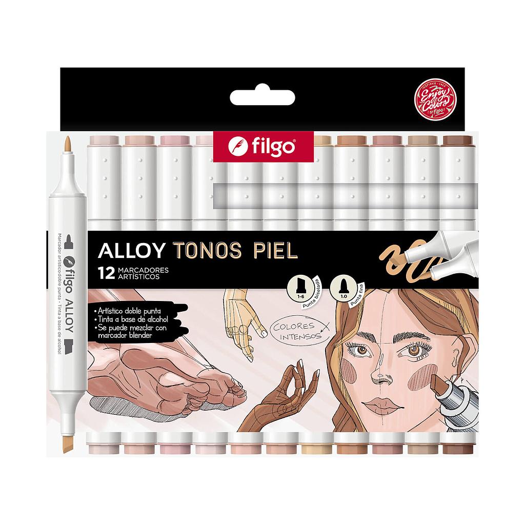 MARCADOR ARTISTICO FILGO ALLOY TONOS PIEL X12