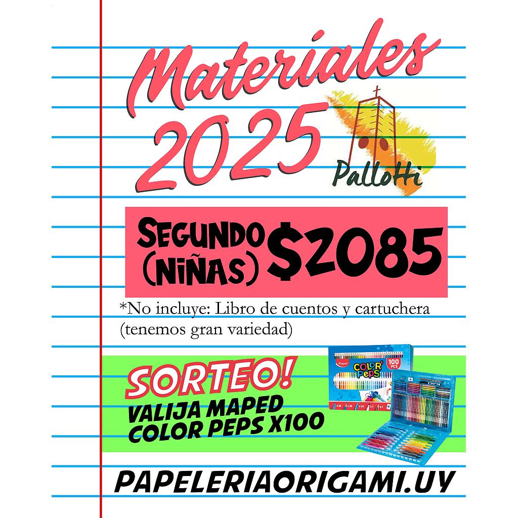 MATERIALES PALLOTTI 2025. SEGUNDO AÑO (NIÑAS)