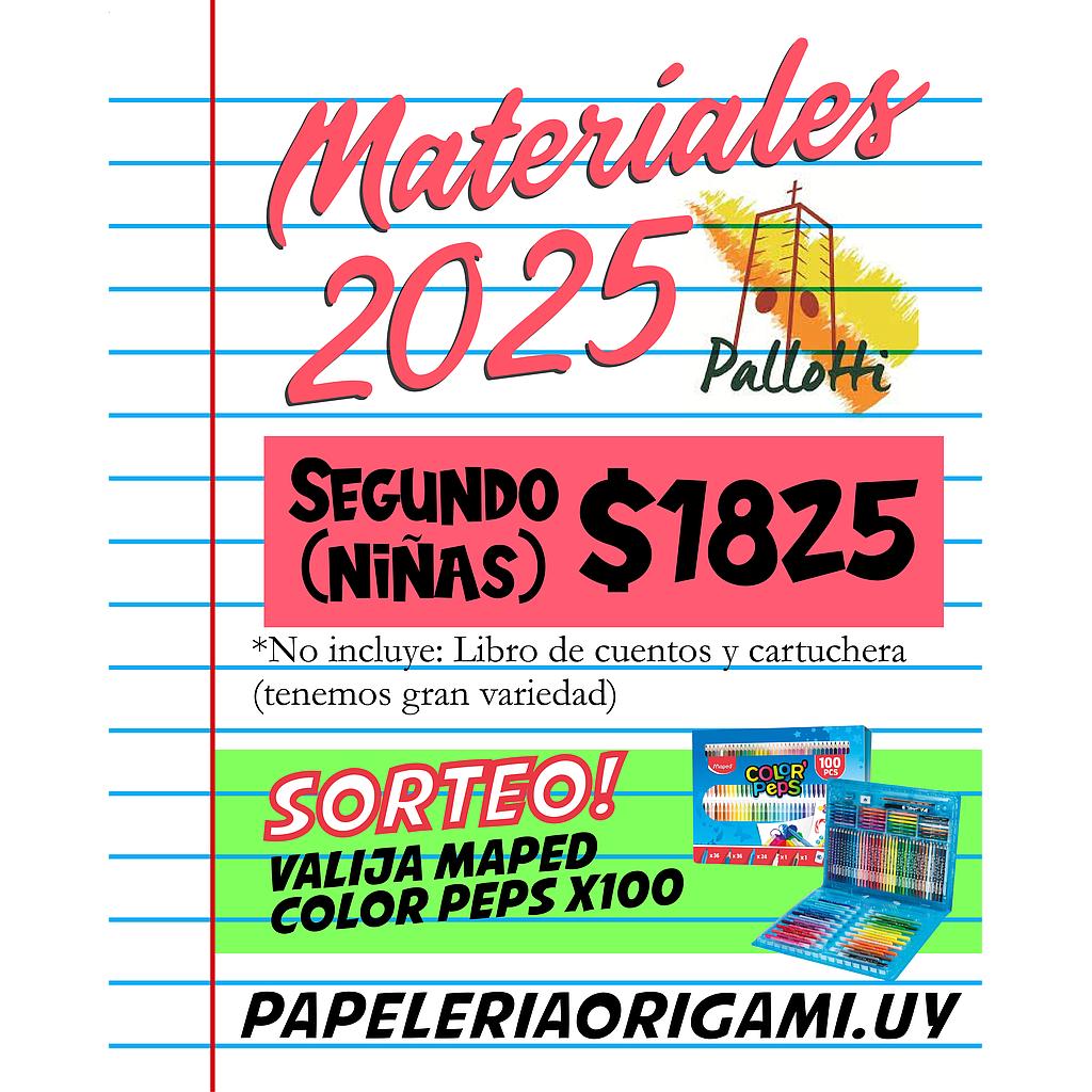 MATERIALES PALLOTTI 2025. SEGUNDO AÑO (NIÑAS)