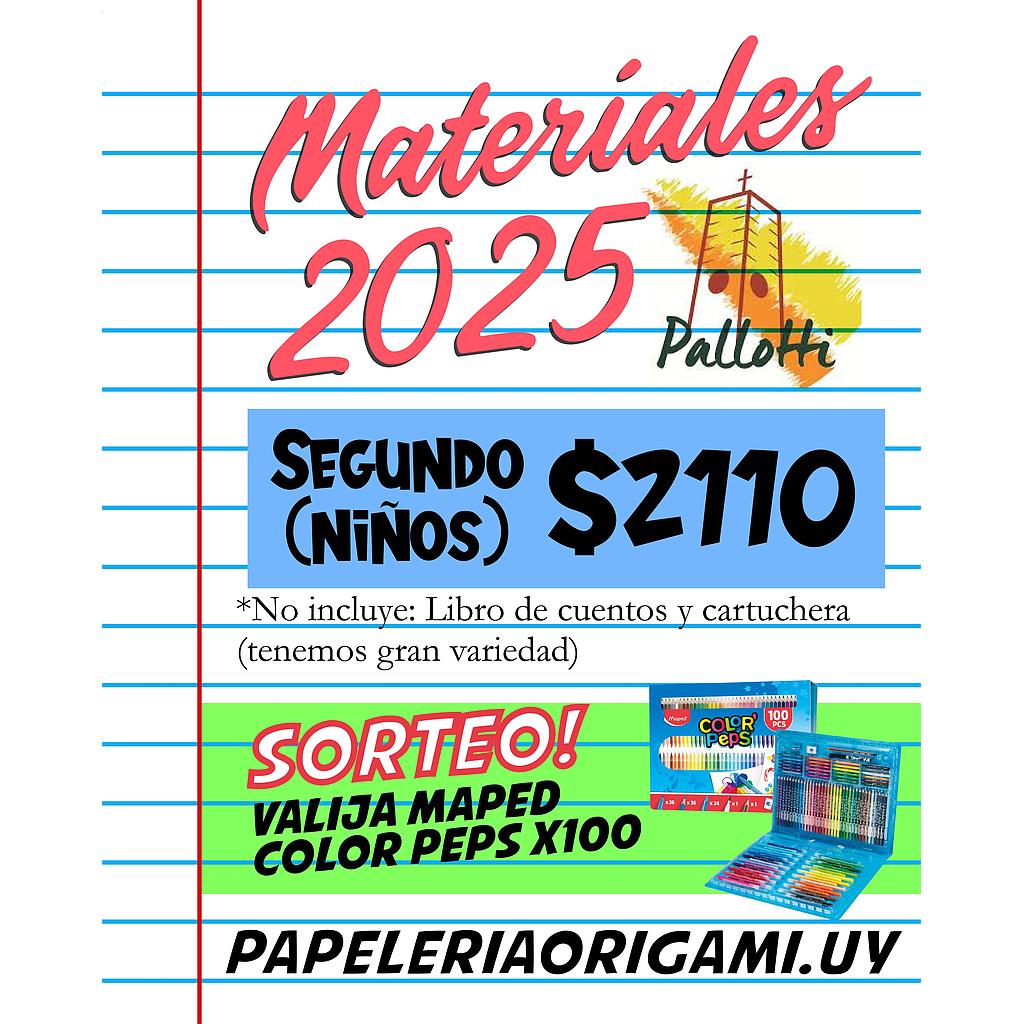 MATERIALES PALLOTTI 2025. SEGUNDO AÑO (NIÑOS)