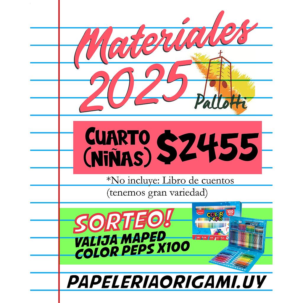 MATERIALES PALLOTTI 2025. CUARTO AÑO (NIÑAS)