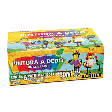 Pintura de dedo Acrilex x6