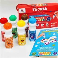 Marcadores SUPER PUNTOS Teoria+. pack x6 + libro Teoria