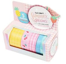 WASHI TAPE IBI CRAFT, PACK X 5 UN., SERIE "SUMMER DREAMS"
